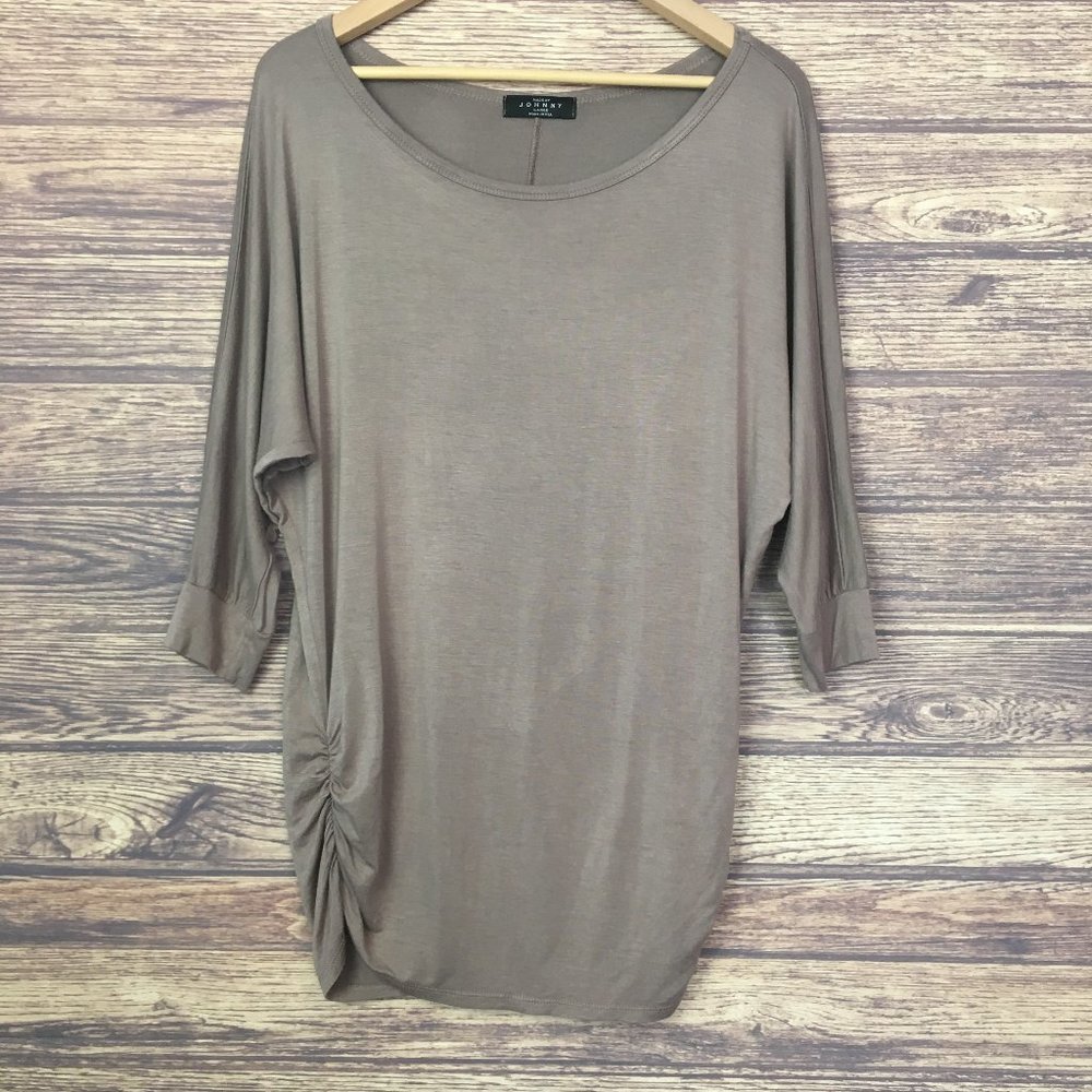 Made by Johnny Insta Stretch Ruched Shirt Tunic